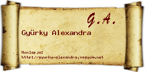 Gyürky Alexandra névjegykártya