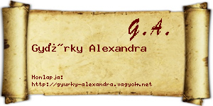 Gyürky Alexandra névjegykártya